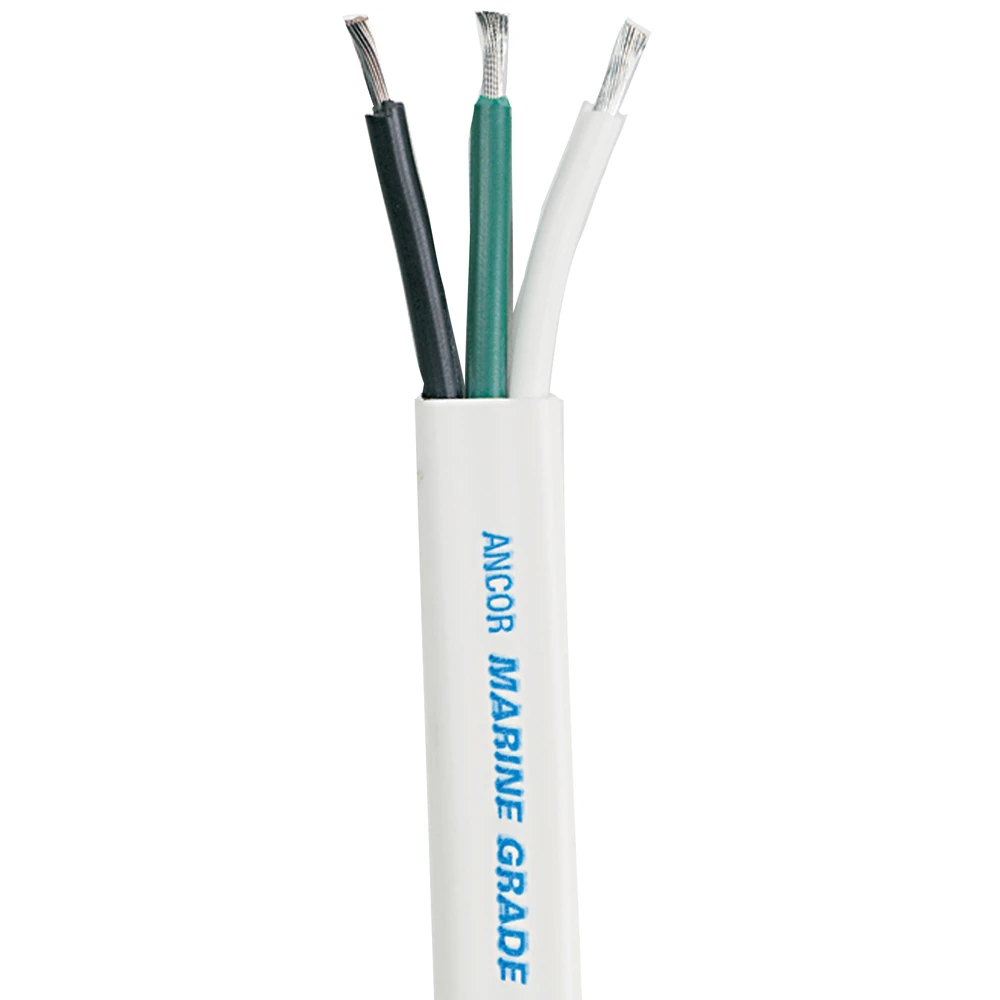 Ancor White Triplex Cable - 10\/3 AWG - White\/Black\/Green *Sold by the Foot