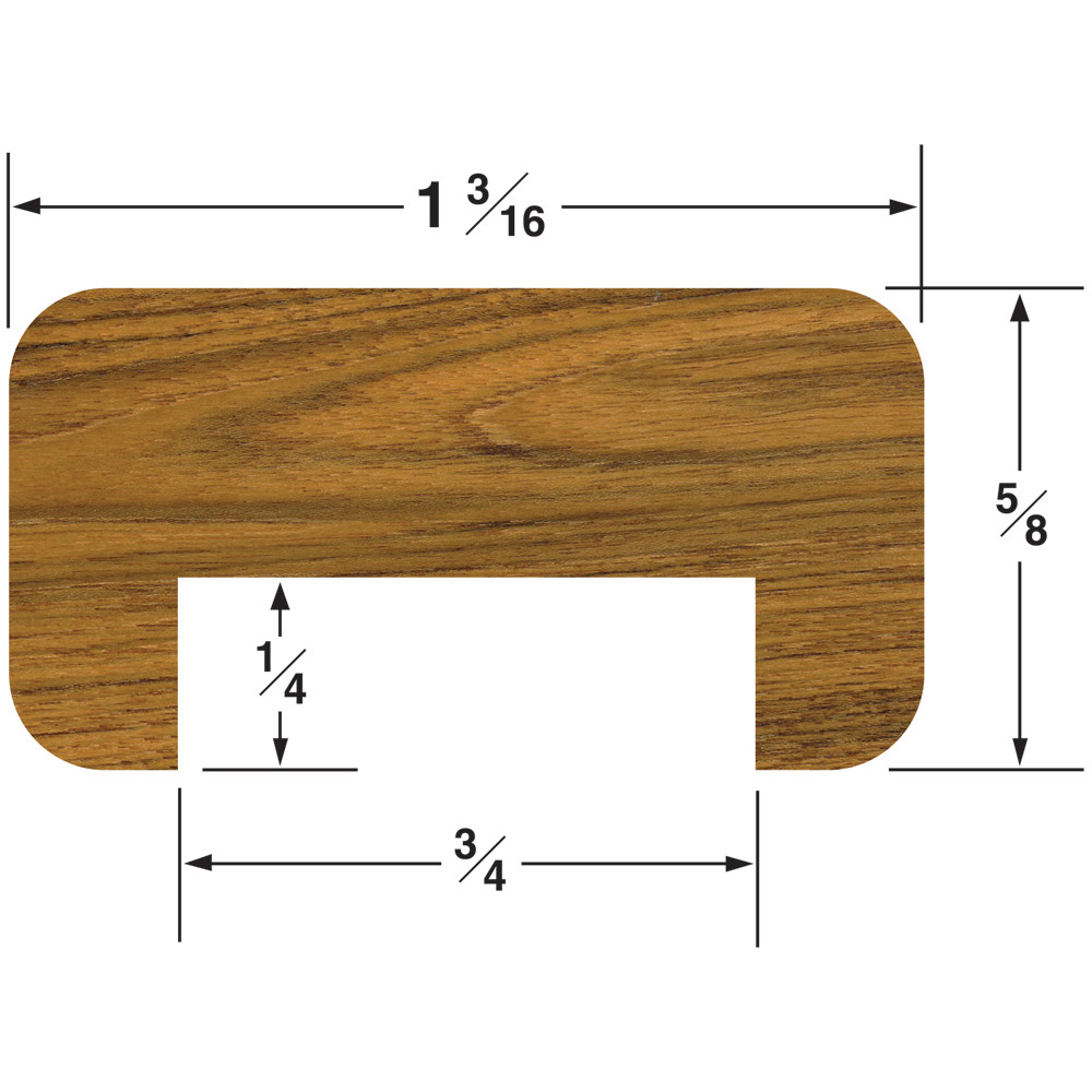 Whitecap Teak Track Bulkhead Molding - 3\/4"