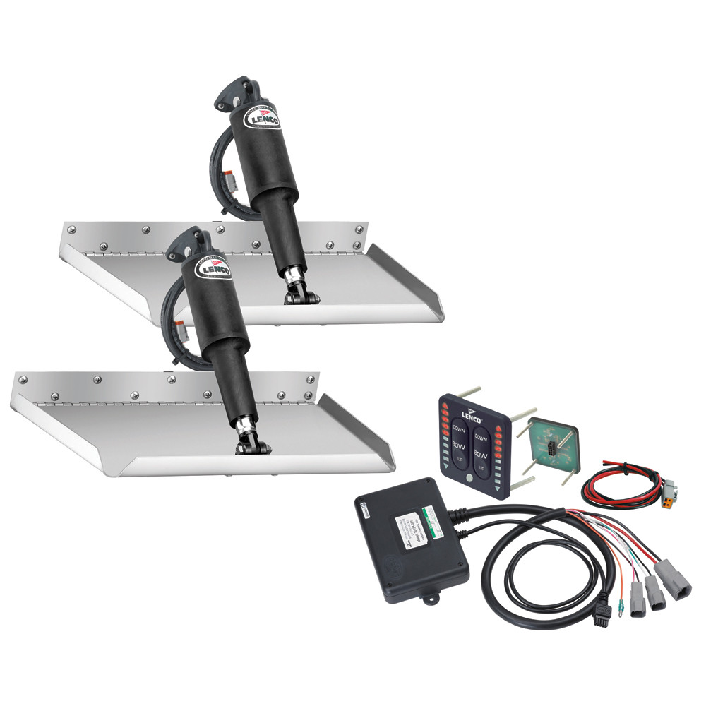 Lenco 12" x 18" Edgemount Trim Tab Kit w\/LED Indicator   Switch Kit 12V