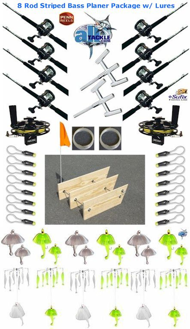 https://cdn11.bigcommerce.com/s-pr9amv4/images/stencil/1280x1280/products/31996/53447/striped_bass_planer_board_8_rod_lure_package__14148.1456756518.jpg?c=2