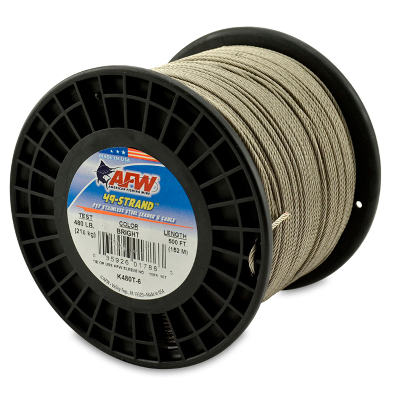 American Fishing Wire 49 Strand Bright 500ft Test: 480