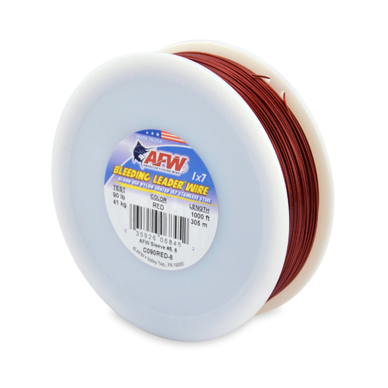 American Fishing Wire Bleeding Leader 1000ftRed Test:90