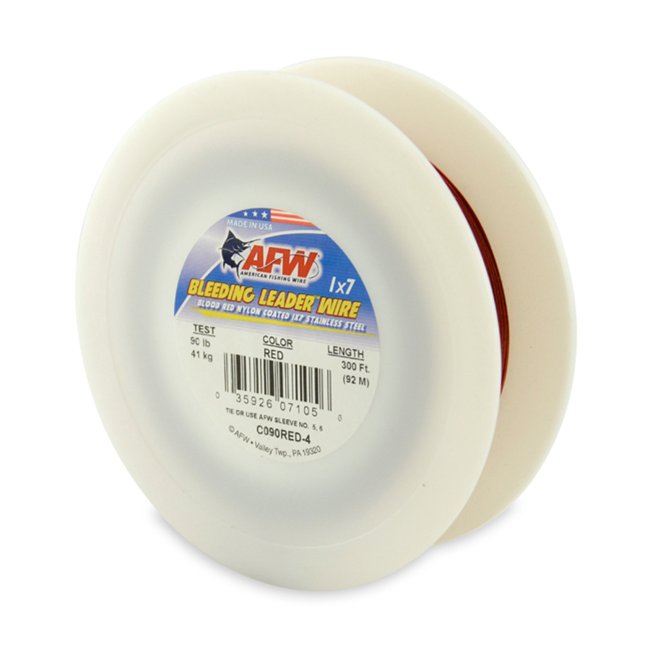 American Fishing Wire Bleeding Leader 300ftRed Test:90