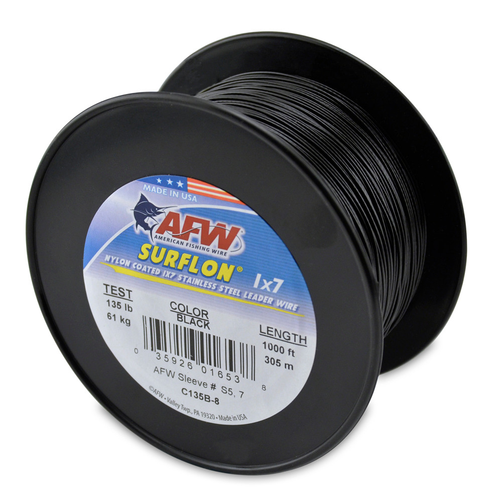 American Fishing Wire Surflon 1000ft Black Test: 135 (C135B-8)