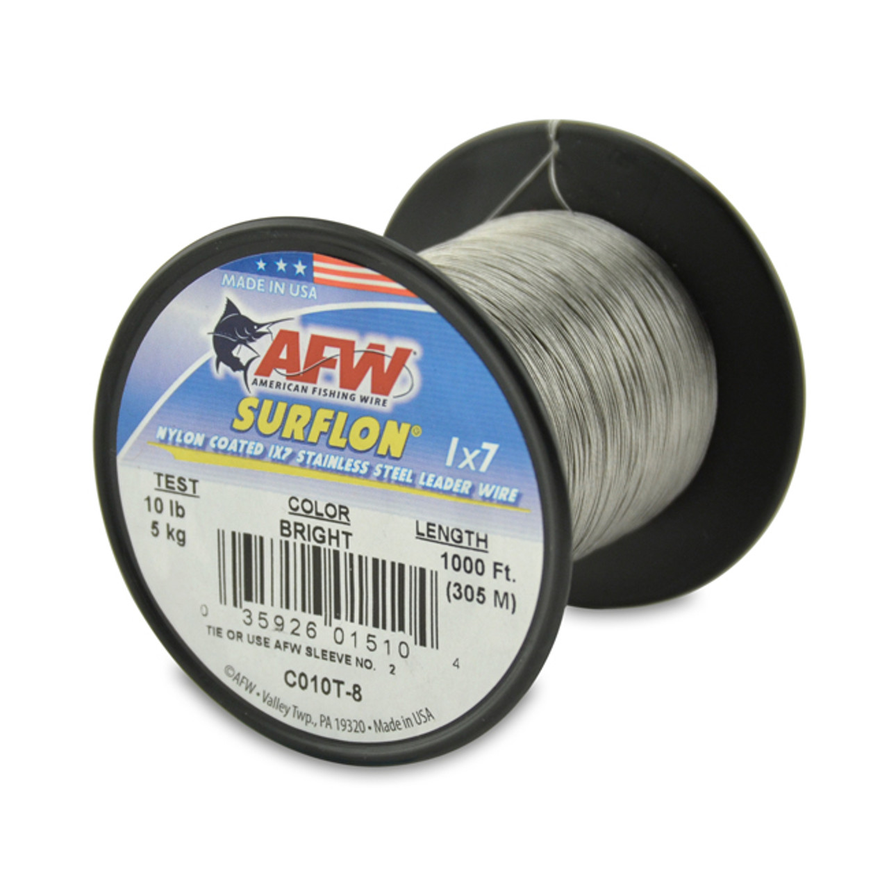 AFW - Surflon Nylon Coated 1x7 Stainless Steel Leader Wire - Bright - 1000 Feet - 10lb | Fish307.com