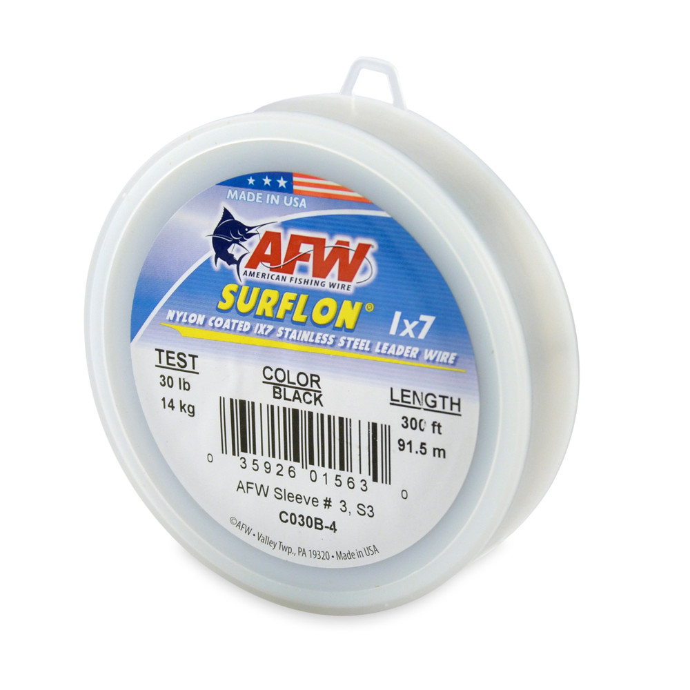 American Fishing Wire Surflon 300ft Black Test: 30 (C030B-4)