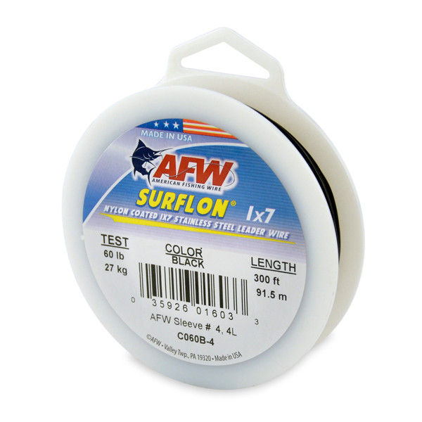 American Fishing Wire Surflon 300ft Black Test: 60 (CO60B-4)