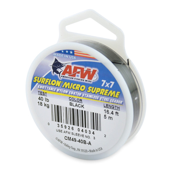 American Fishing Wire Surflon Micro Supreme 5 Meters Black Test: 40