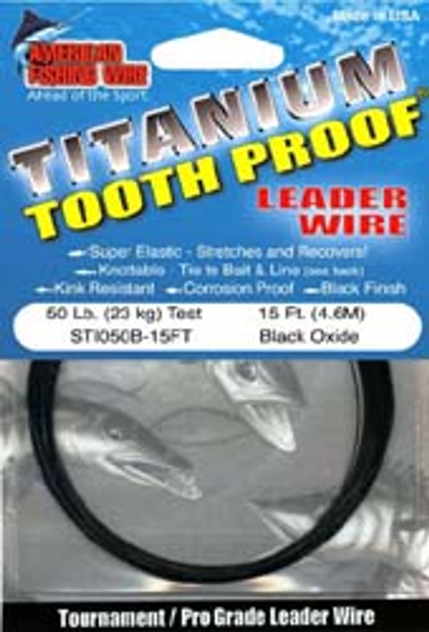 American Fishing Wire Titanium Tooth Proof 15 ft 20# Test