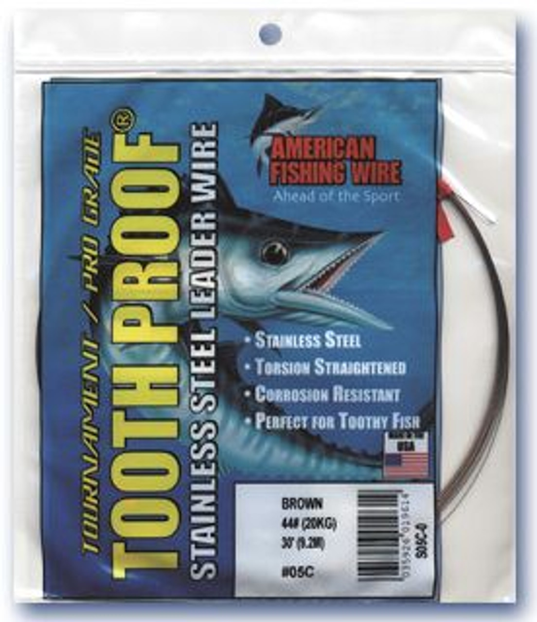 American Fishing Wire Tooth Proof Straight 36 inch 100 Pieces # 6