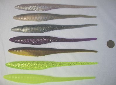 Bass Kandy Delight - 10 inch - 5 Pack - Chartreuse Glitter