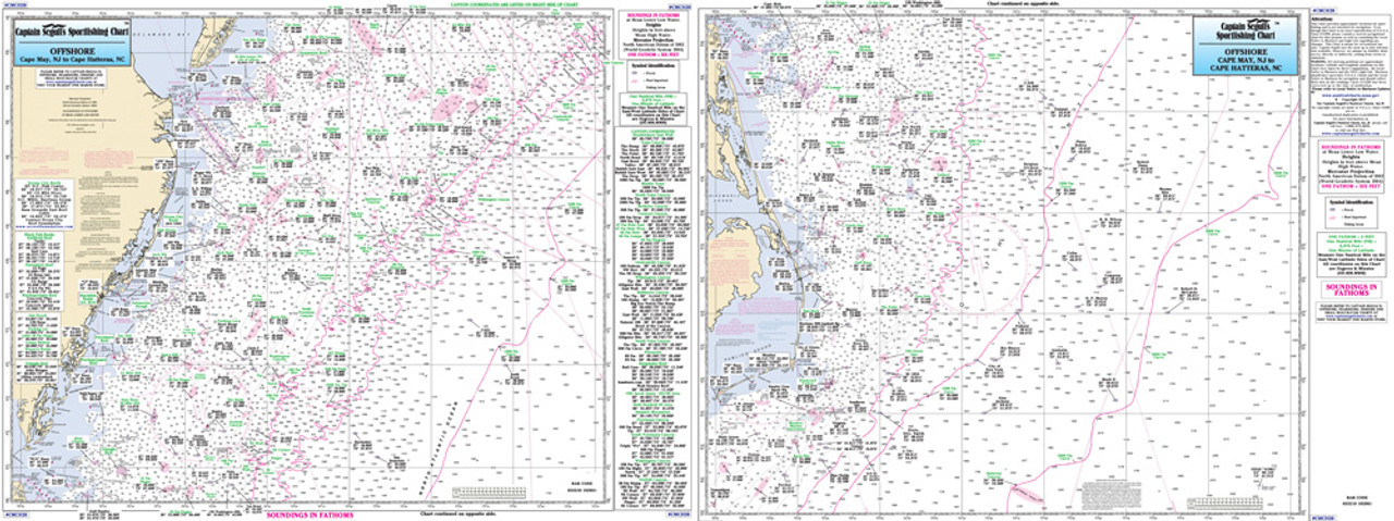 Captain Segull Chart - Offshore Cape May- NJ to Cape Hatteras- NC