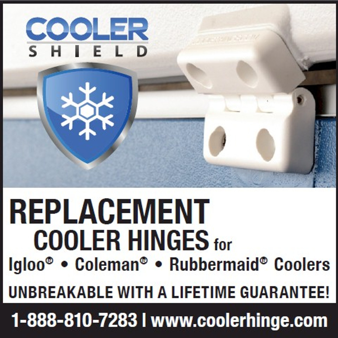 Cooler Shield Hinges.  Replacement hinges for Rubbermaid Coolers.