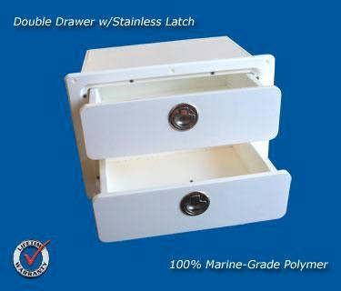 Deep Blue Marine Double Drawer Black - 2-4 weeks lead time