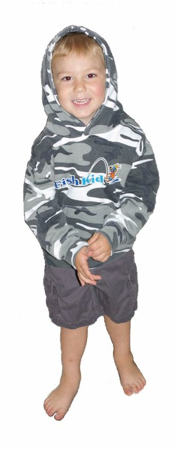 Fish Kid Camo Hoodie Lg