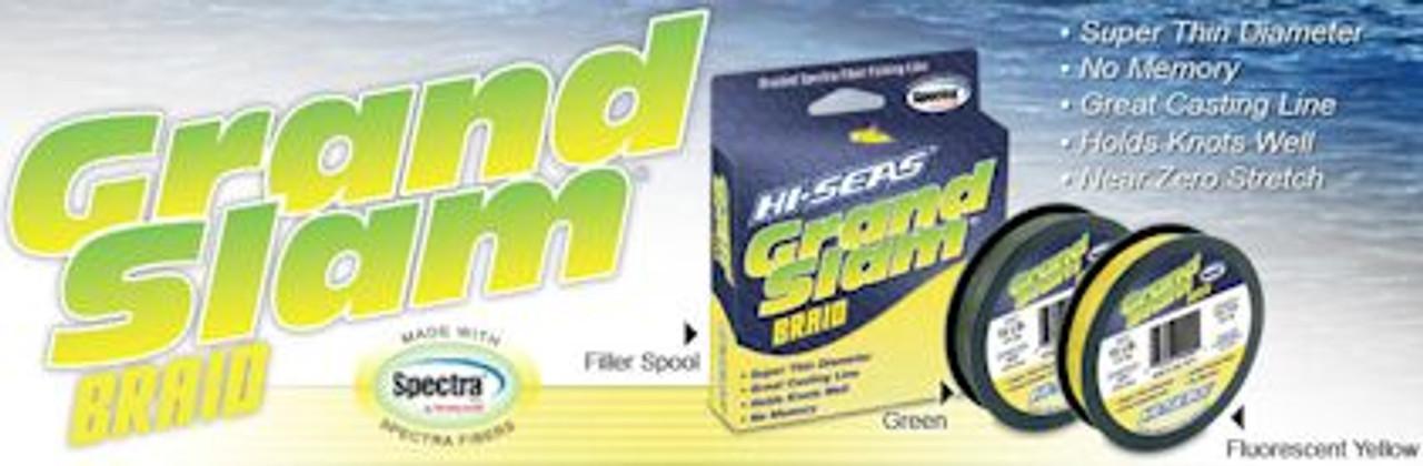 Hi-Seas, Grand Slam Mono Fishing Line, Fluorescent Yellow, 20 lb (9.0 kg)  Test