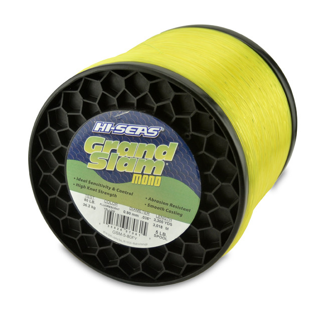 Hi Seas Grand Slam Five Pound Spool Hi Vis Yellow Test: 80