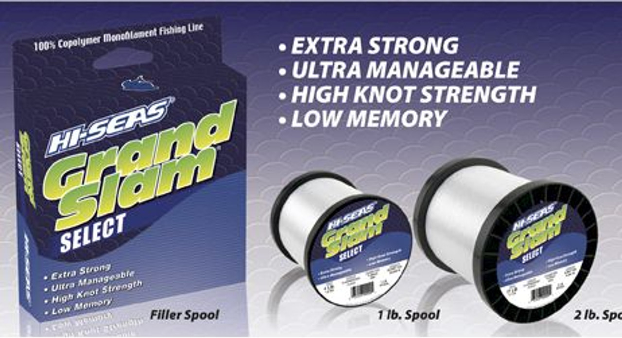 Hi Seas - Grand Slam Select Monofilament Line - Fluorescent Clear Blue - Filler Spool | Fish307.com