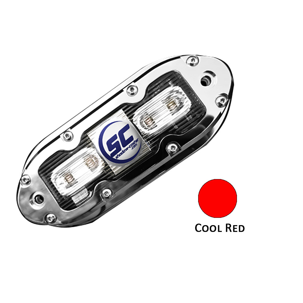 Shadow-Caster SCM-4 LED Underwater Light w\/20' Cable - 316 SS Housing - Cool Red