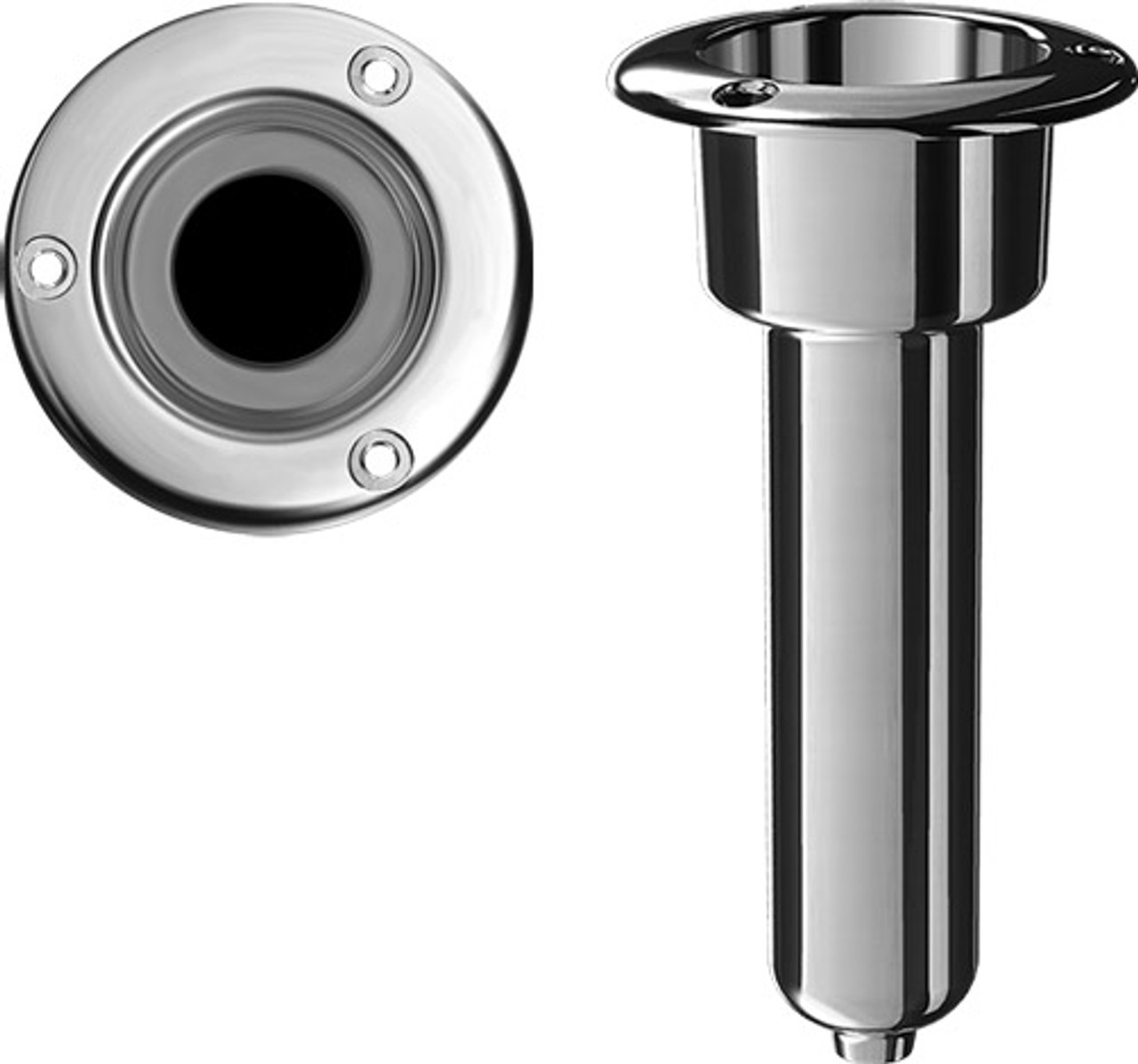 Mate Series Stainless Steel 0 Rod & Cup Holder - Drain - Round Top
