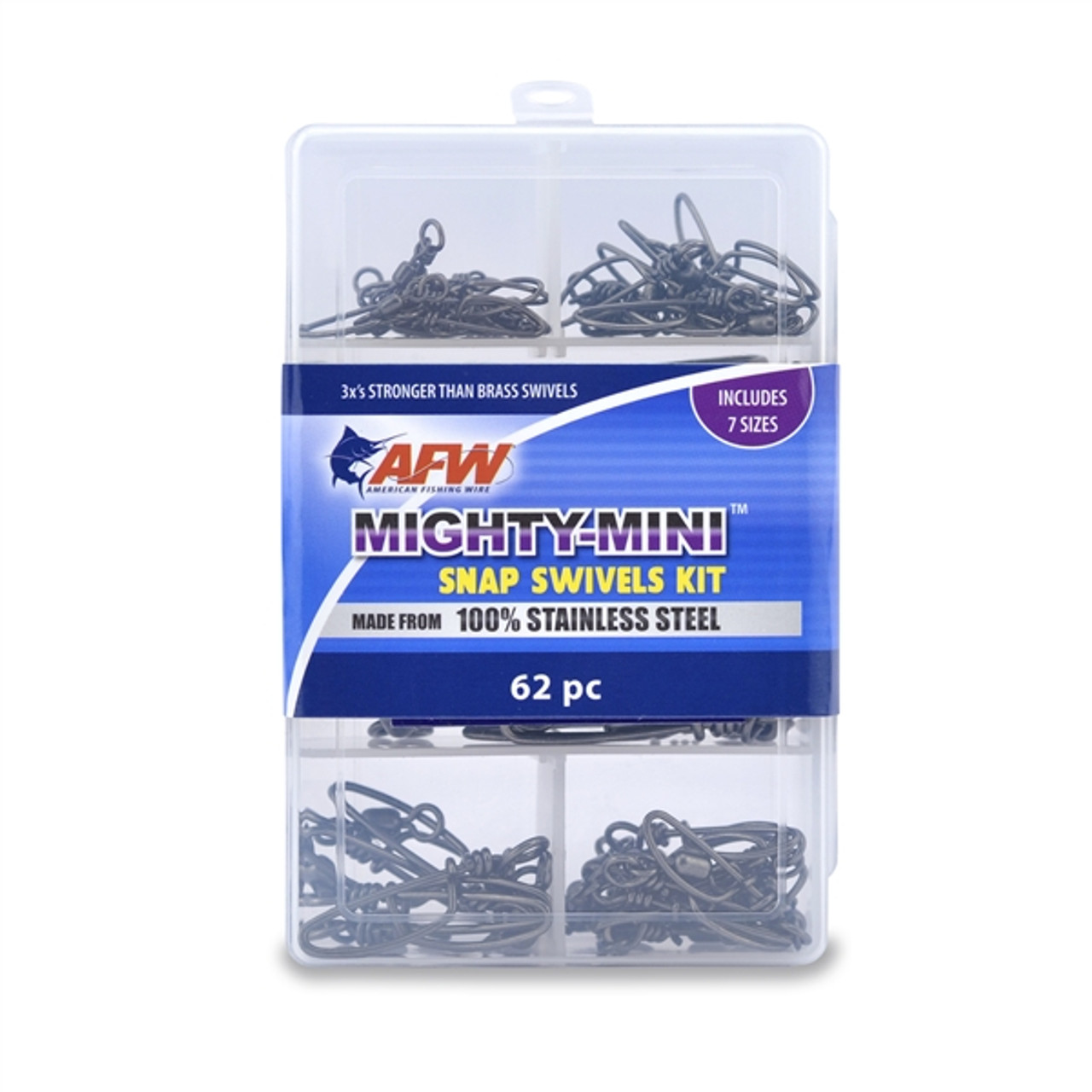 AFW Mighty Mini Stainless Steel Snap Swivels Kit, 62 Pieces - TKB00009