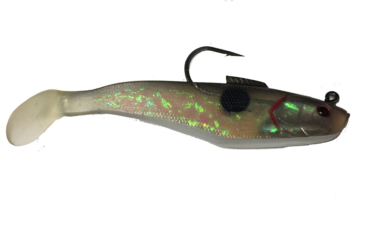 Tsunami Holographic Swim Shad Soft Bait, Black Back