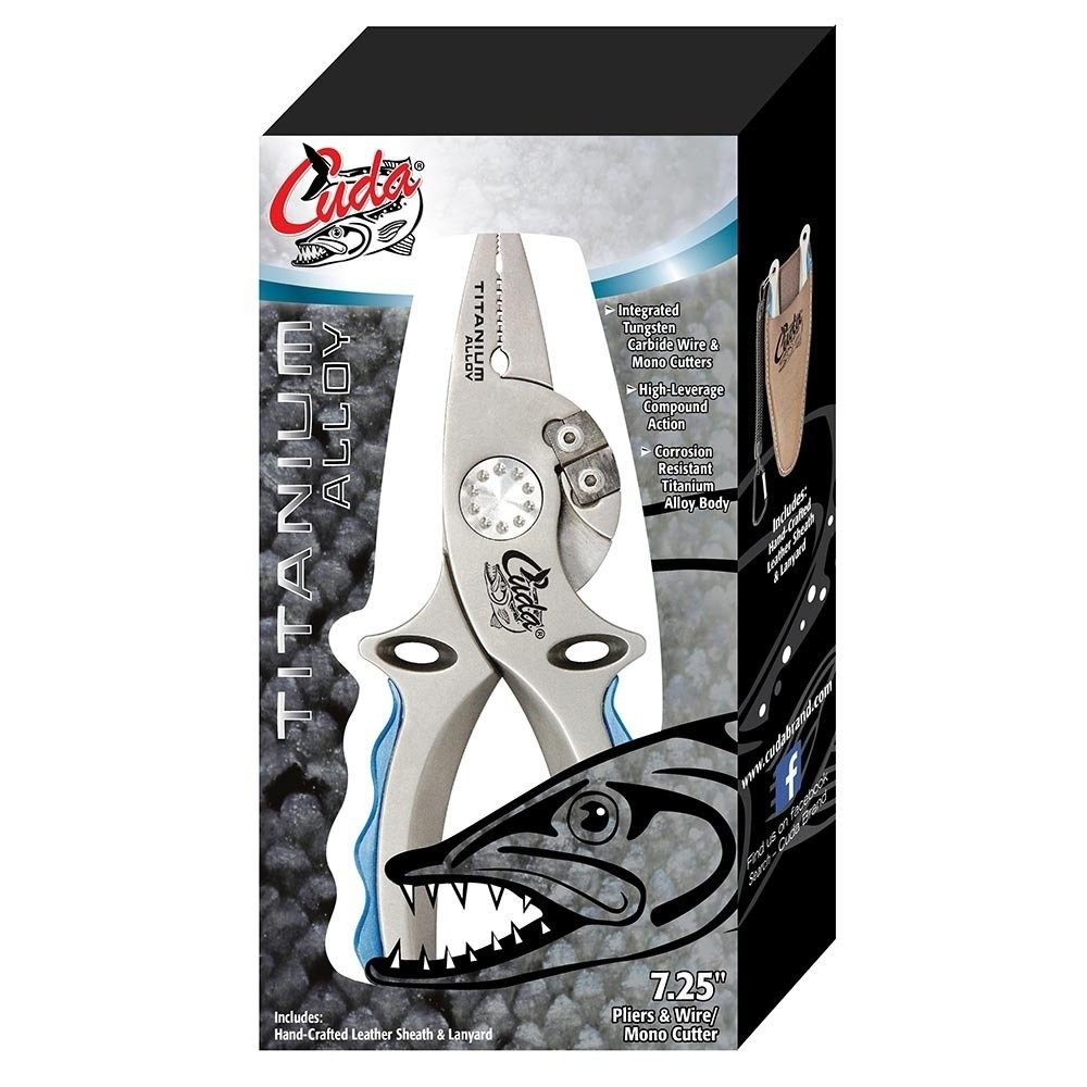 Cuda 7.25" Titanium Alloy Pliers with Sheath & Lanyard