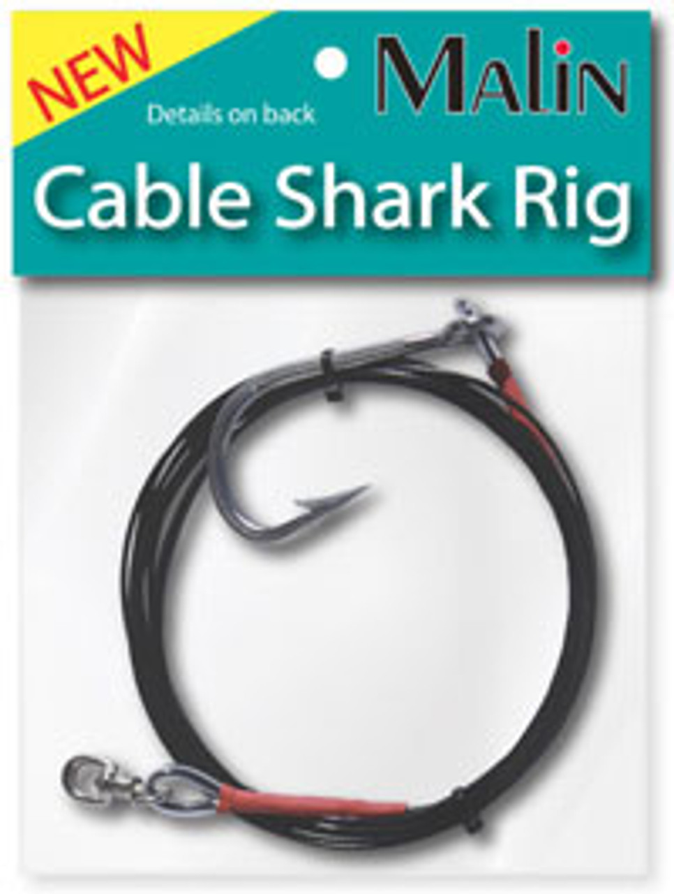 Malin Shark Rig SS 6/0 J Hook 49 Strand 80# Cable Coffee 