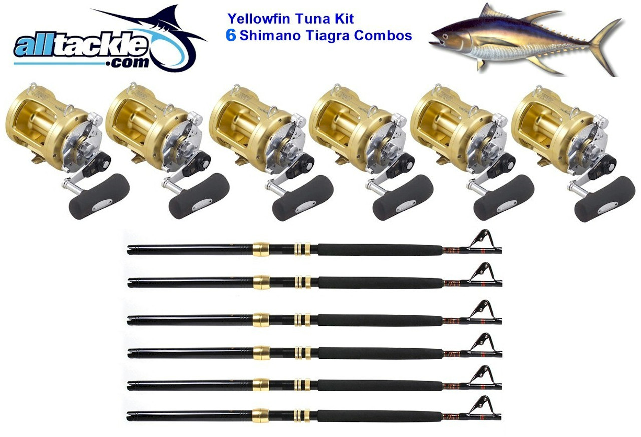 Alltackle 6 Combo Package - Shimano Tiagra 50# Reels, Rods and Line