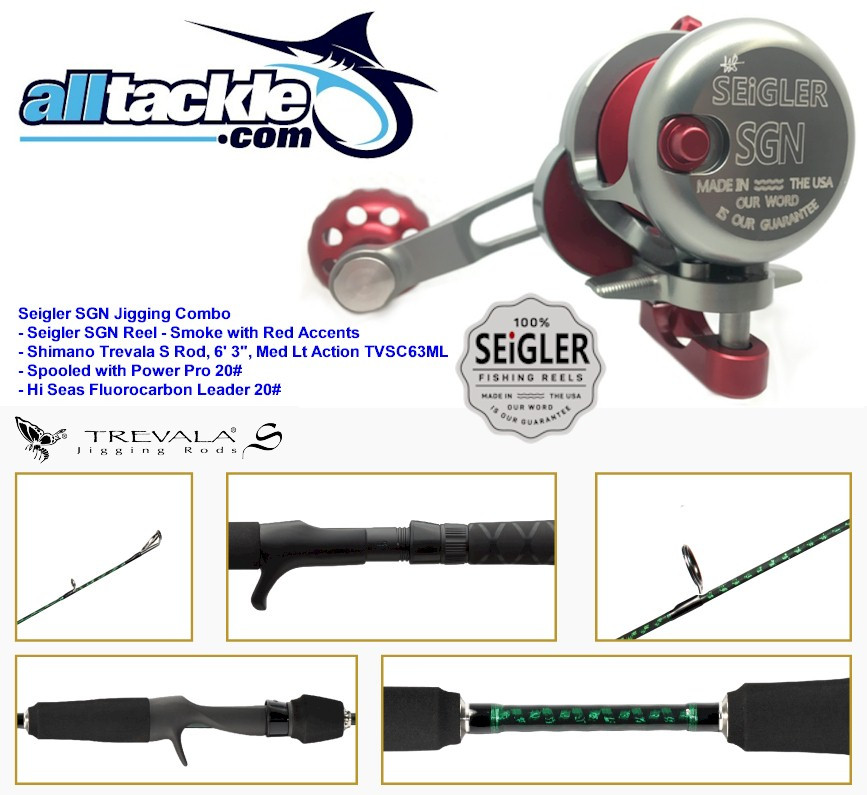 Seigler Combo Sgn Reel Red With Shimano Trevala S Jigging Rod Alltackle Com