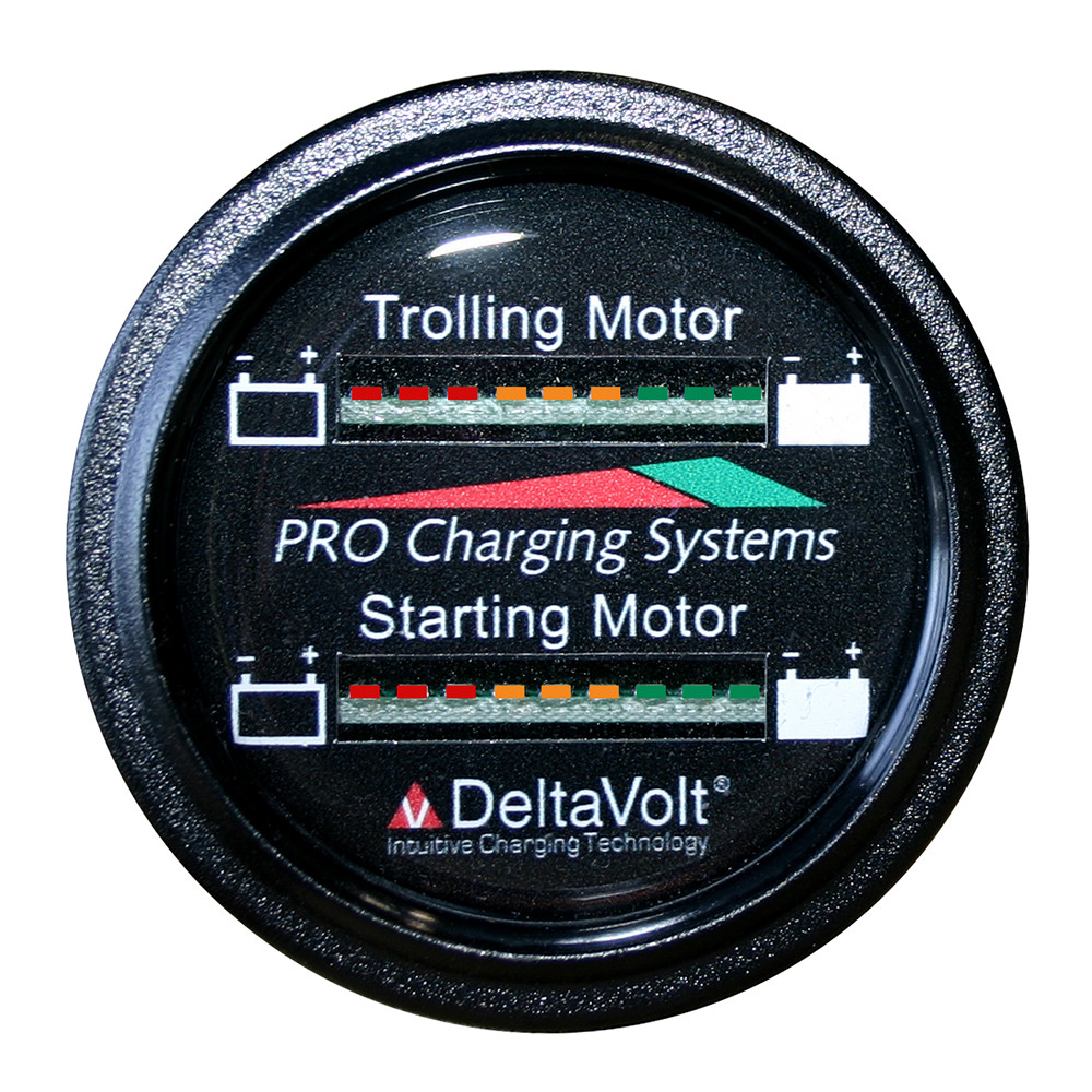 Dual Pro Battery Fuel Gauge - Marine Dual Read Battery Monitor - 12V\/36V System - 15 Battery Cable