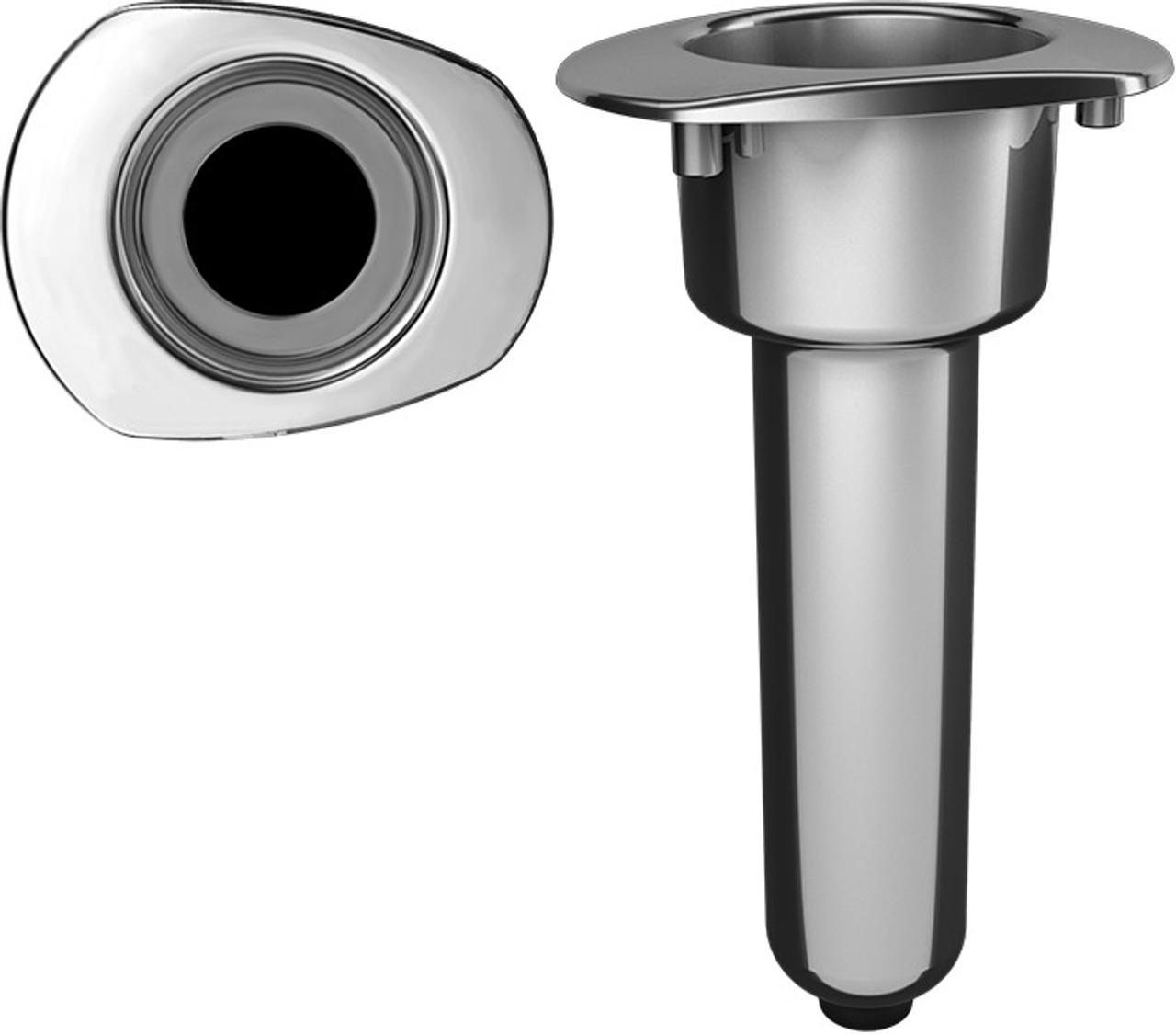 Mate Series Elite Screwless Stainless Steel 0 Rod & Cup Holder - Drain - Oval Top