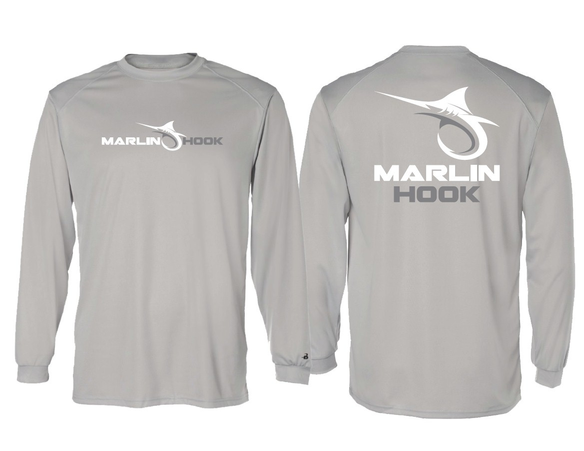 Marlin Hook Performance Shirt LS - Silver