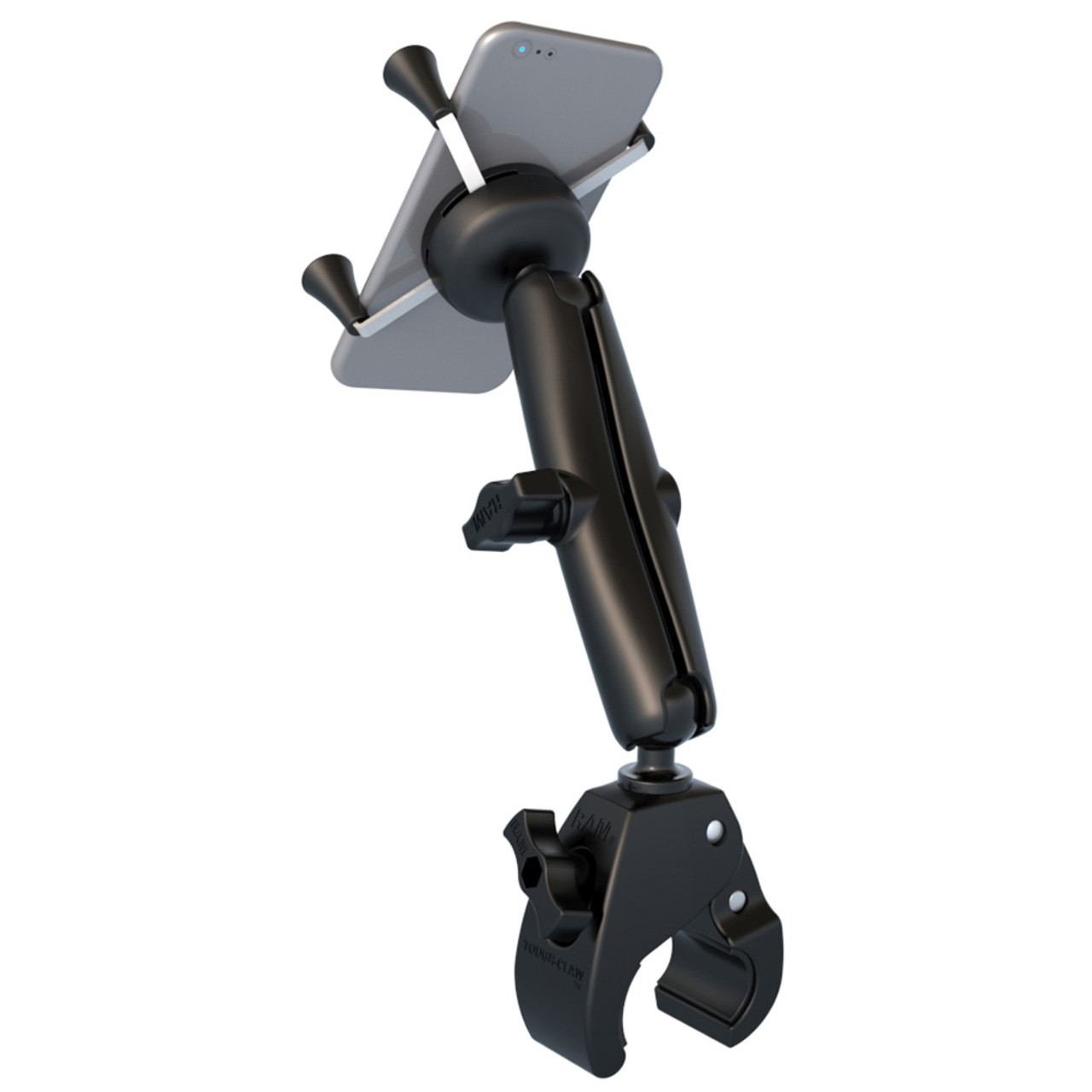 Ram Mount Universal Tough-Claw Base W-Long Double Socket Arm & Universal X-Grip Cell-iPhone Cradle