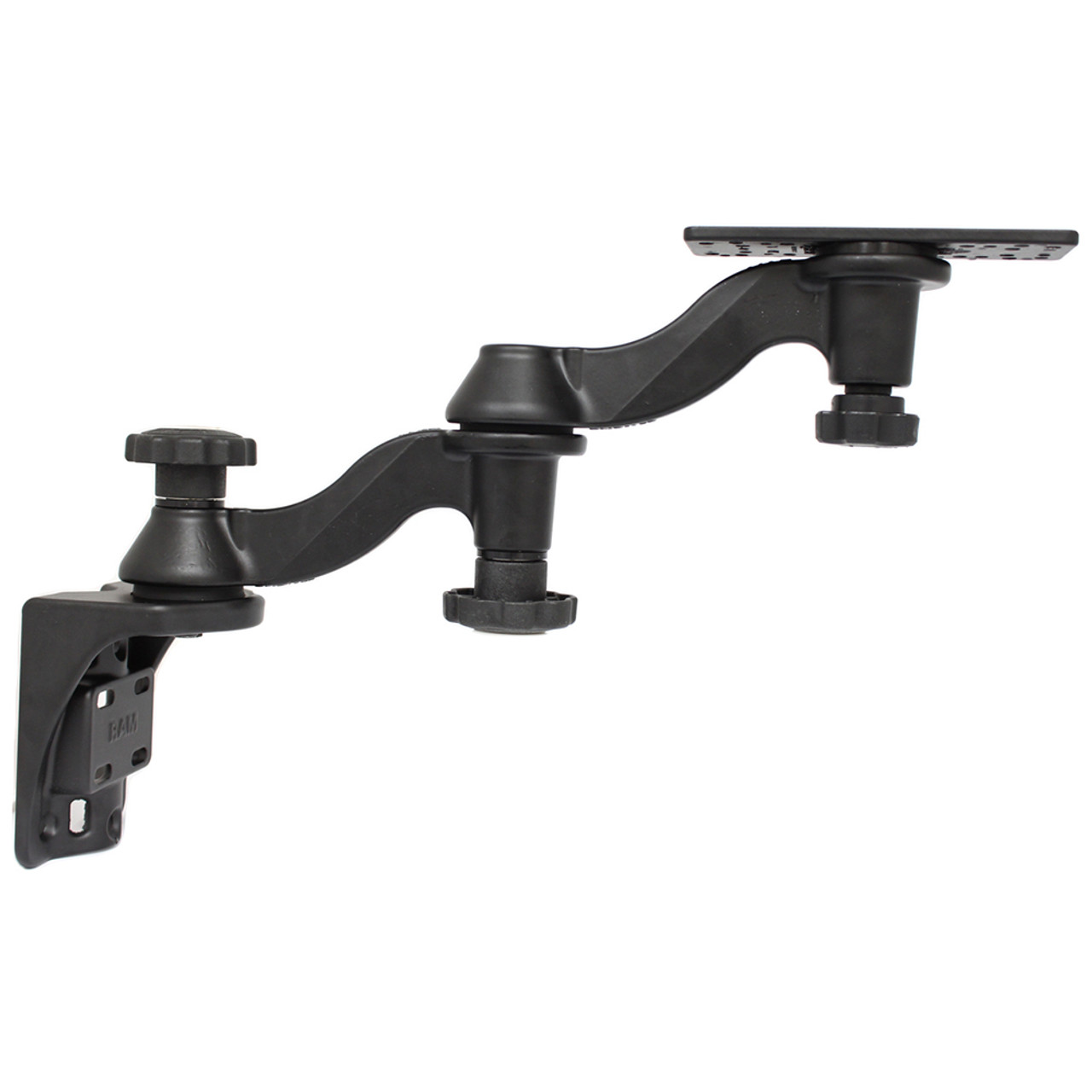 RAM Mount Vertical Double 6" Swing Arms w\/6.25" X 2" Rectangle Base & Vertical Mounting Base