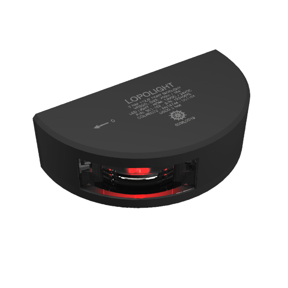 Lopolight Starboard SideLight - Vertical Mount - Black Housing - 3nm - Red