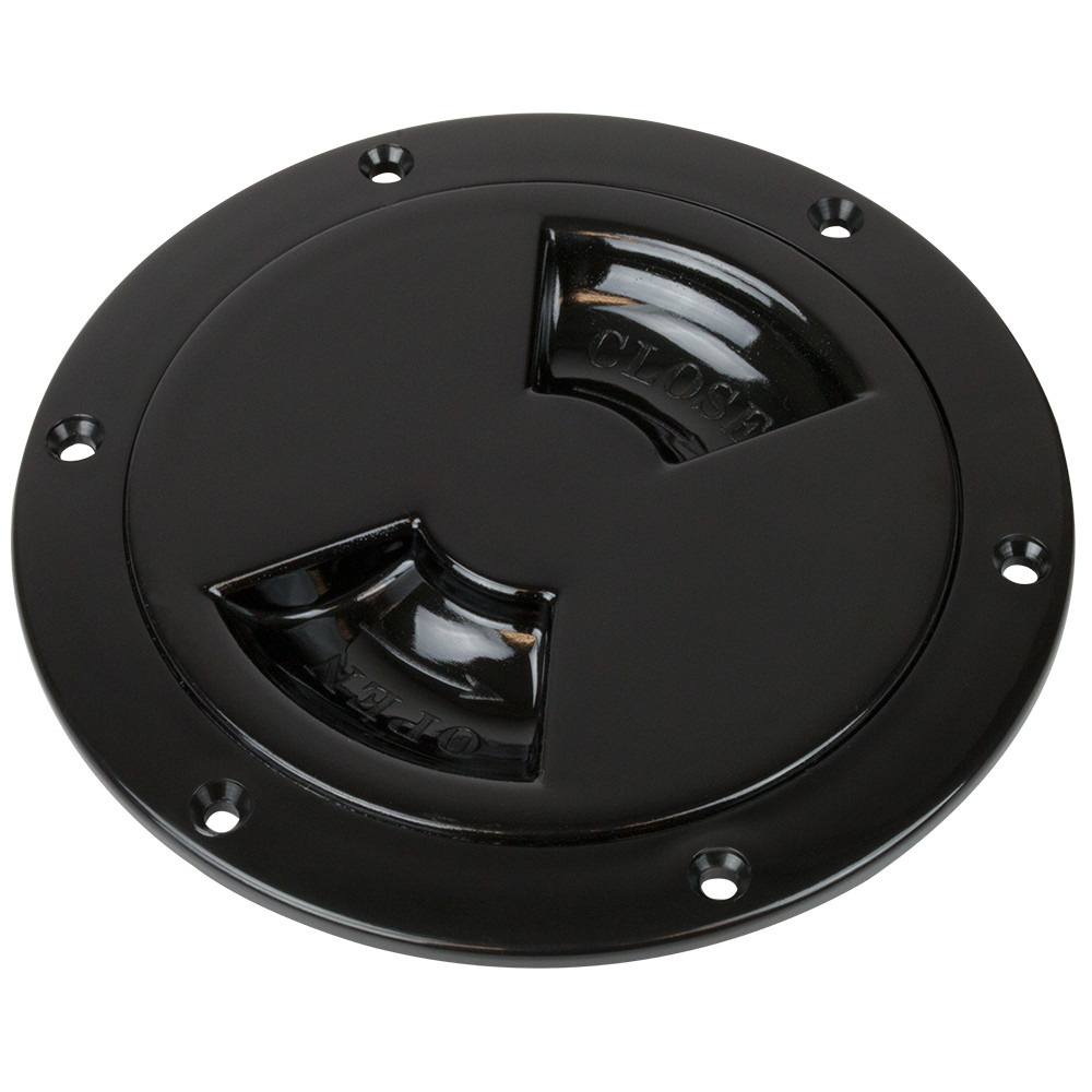 Sea-Dog Quarter-Turn Smooth Deck Plate w\/Internal Collar - Black - 6"