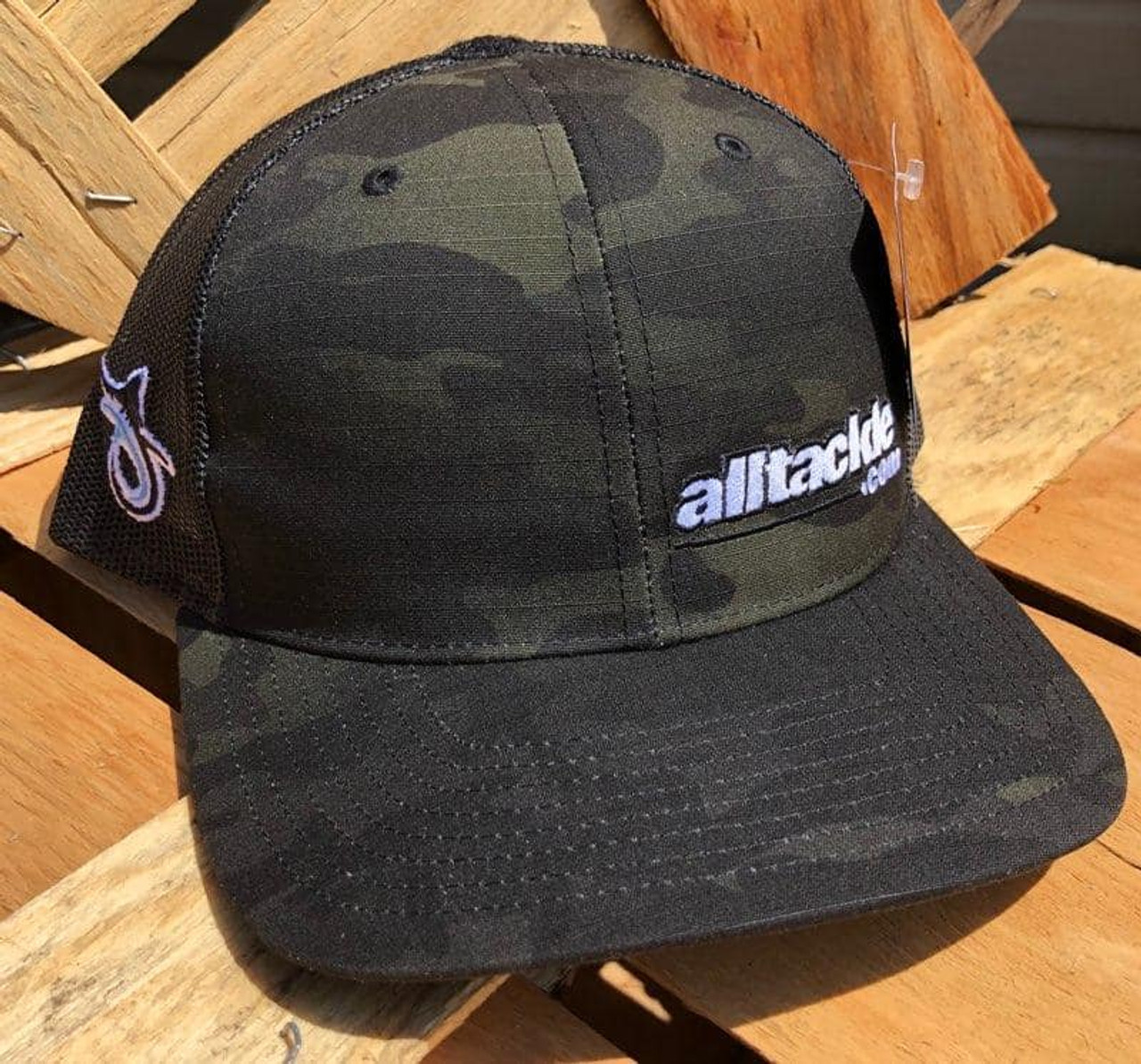 Alltackle Fishing Hat - Camo Side Hit - Black/White