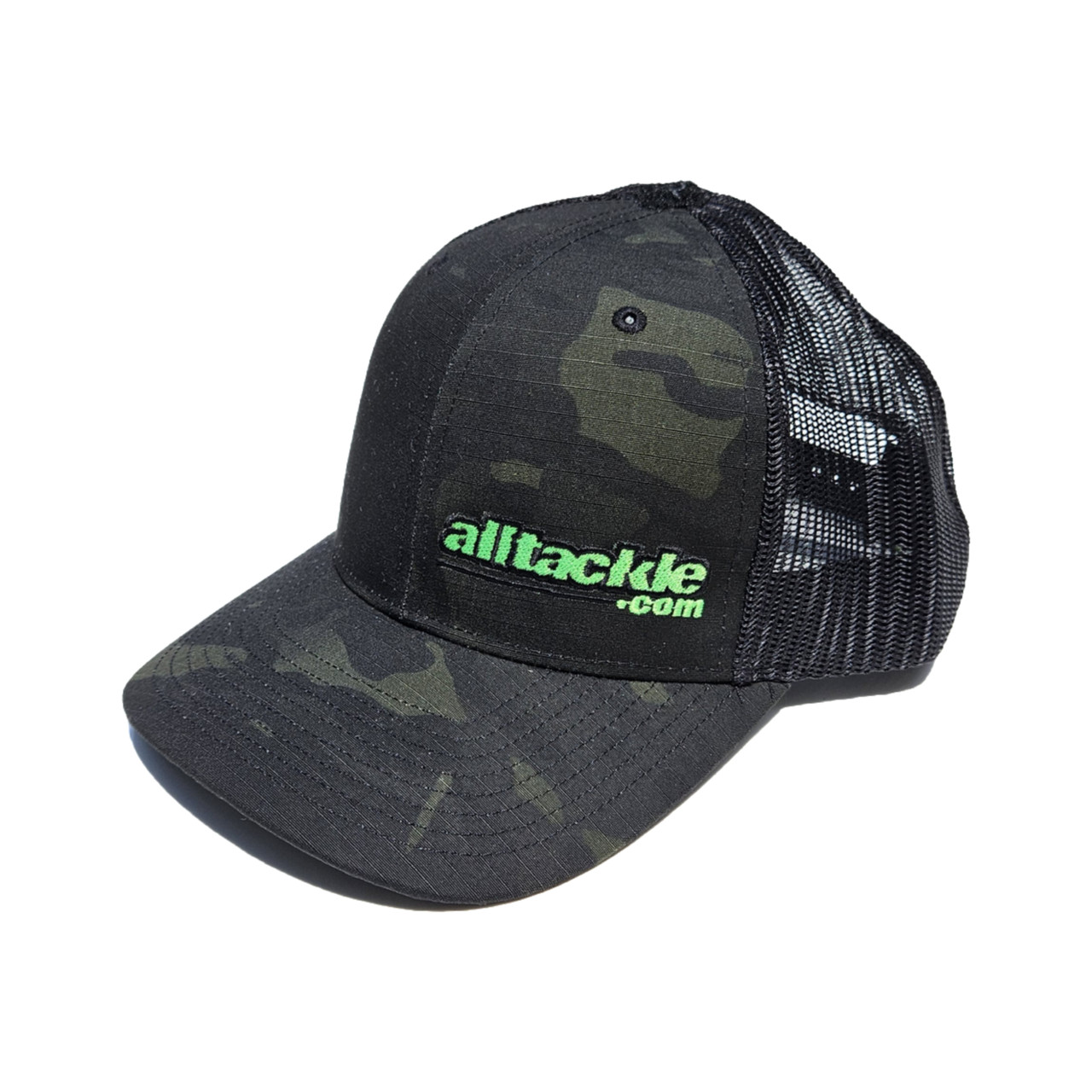 Alltackle Fishing Hat - Camo Side Hit - Black/Green