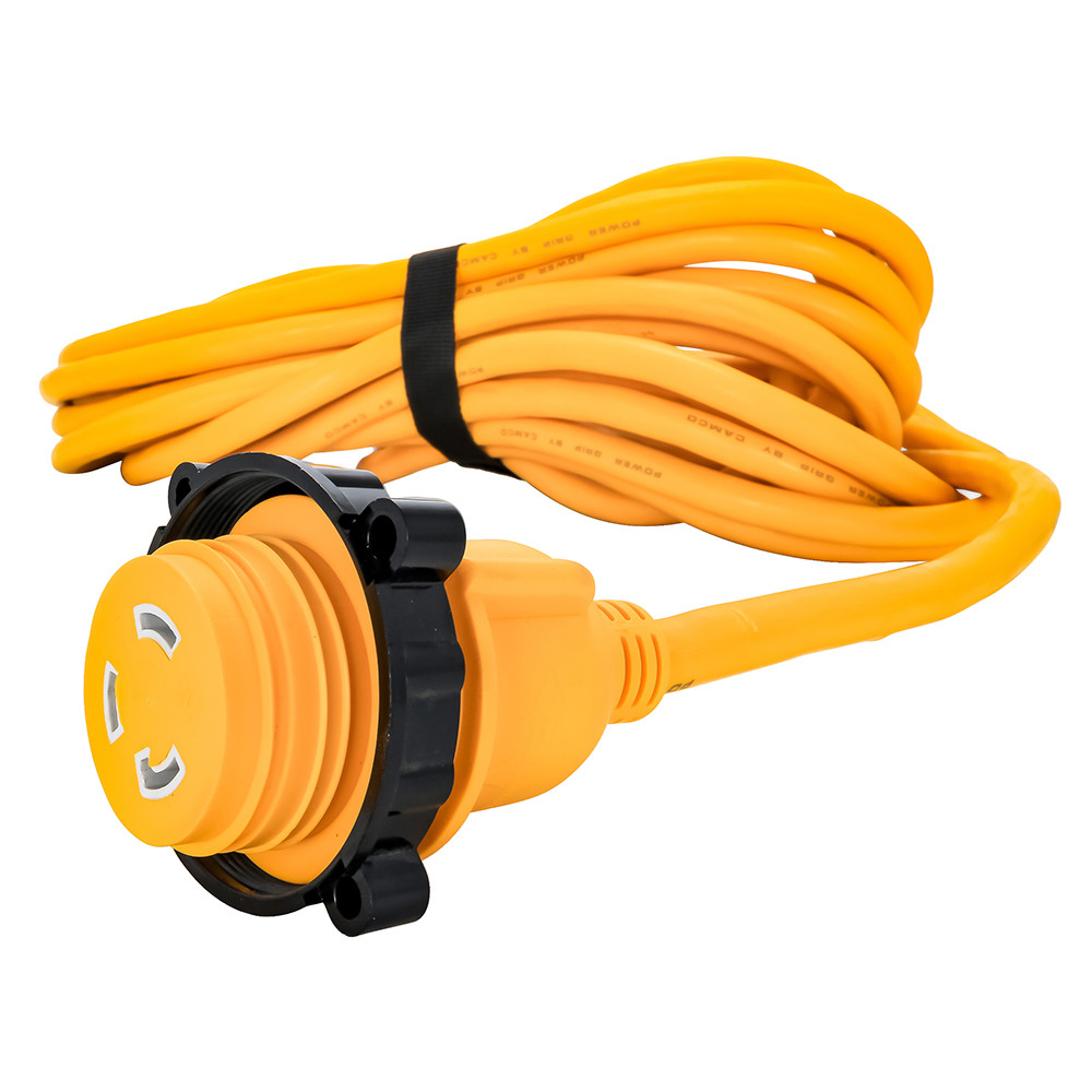 Camco 30 Amp Power Grip Marine Extension Cord - 50 M-Locking\/F-Locking Adapter