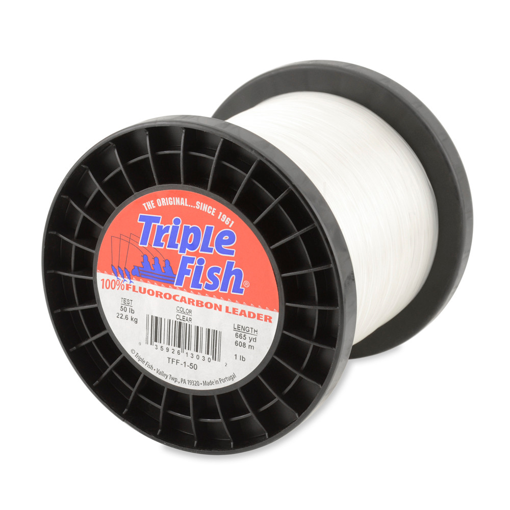 Triple Fish Fluorocarbon Bulk 1 Lb Spool 50lb