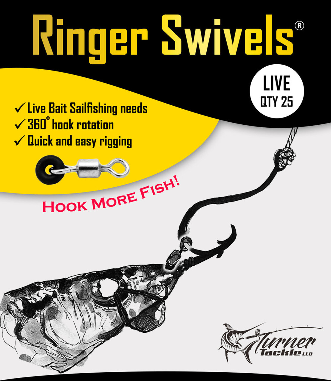 Ringer Swivels Live Bait Sailfishing - Size 1 - 25 Pack