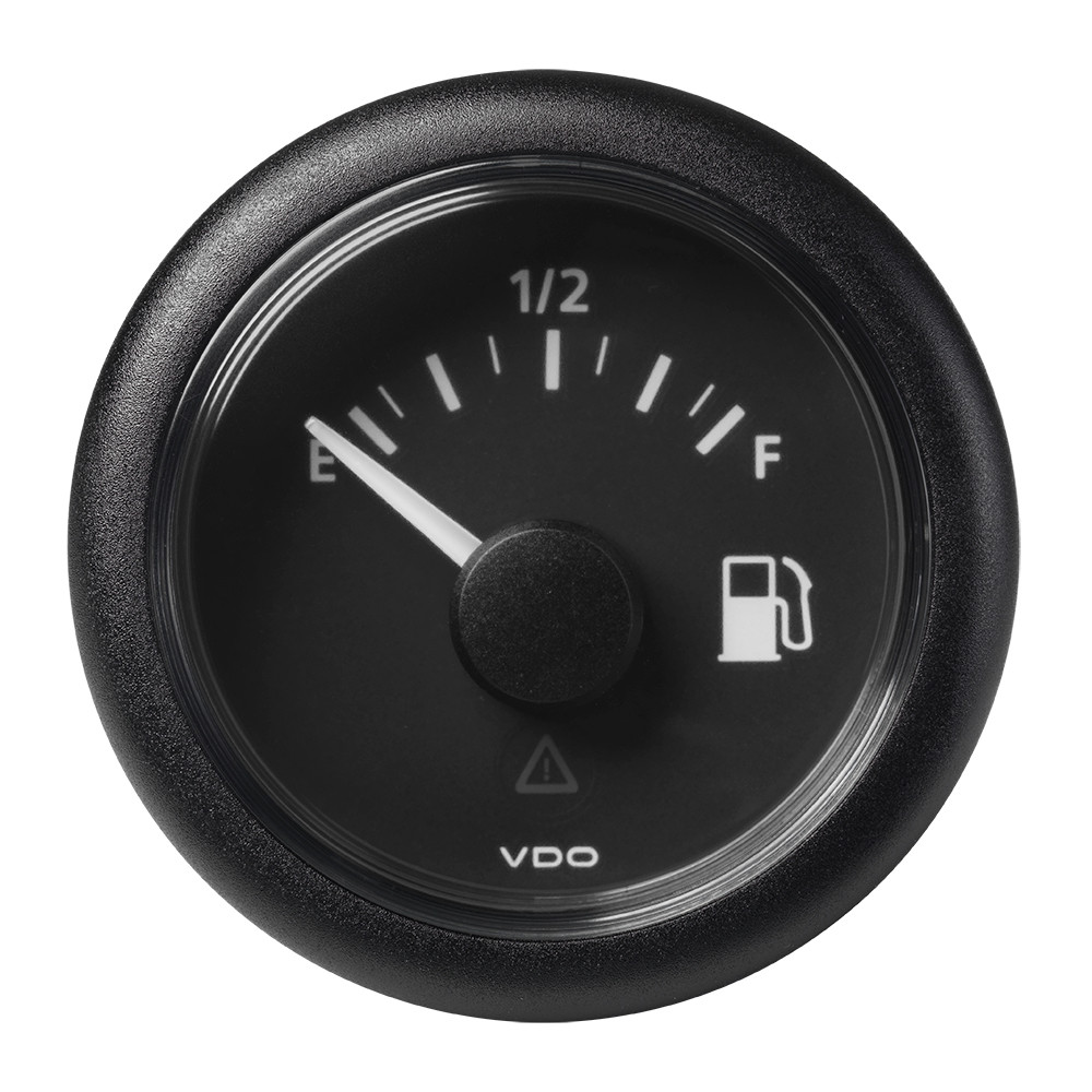 VDO Marine 2-1\/16" (52MM) Viewline Fuel Level Gauge Empty\/Full - 8-32V - 240-33.5 OHM - Black Dial  Round Bezel