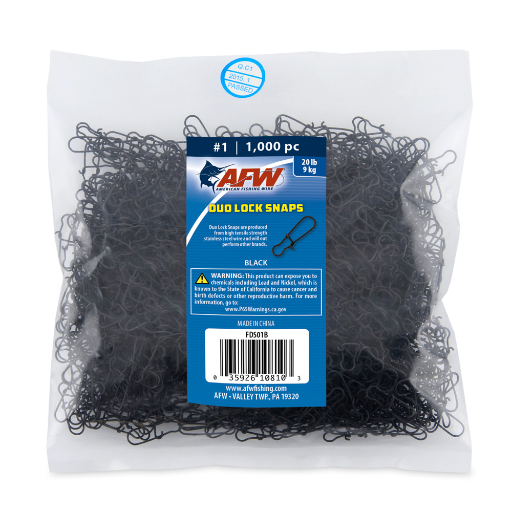 AFW Duo Lock Snaps - 1000 pack - Black