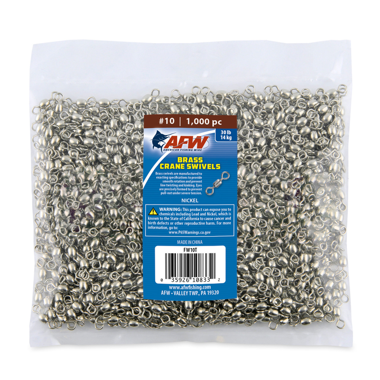 AFW Brass Crane Swivel 1000 Pack Nickel Finish