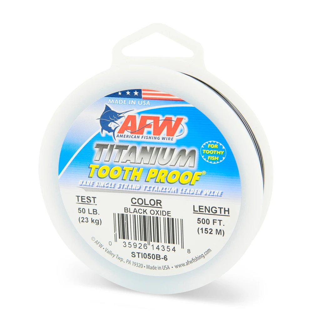 American Fishing Wire Bulk Titanium Tooth Proof 50lb Test 500Ft (ST050B-6)