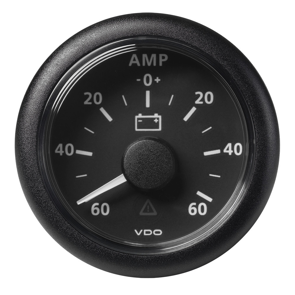 VDO Marine 2-1\/16" (52MM) ViewLine Battery Status Gauge -60\/+60AMP - 8 to 32V - Black Dial  Bezel