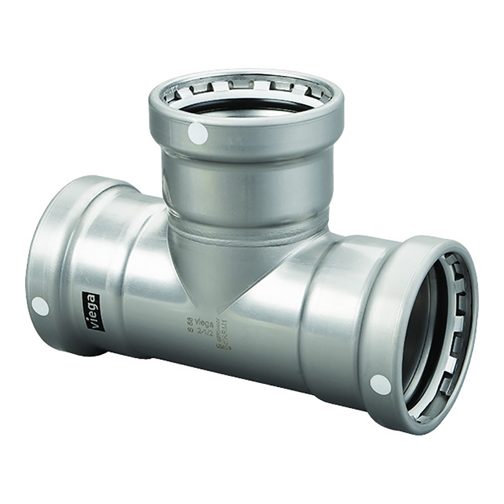 Viega MegaPress XL 2" Carbon Steel Tee w\/FKM - Triple Press Connection - Smart Connect Technology