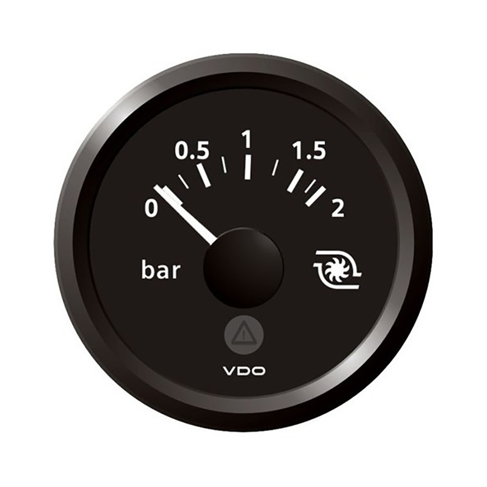 VDO Marine 2-1\/16" (52mm) ViewLine Boost Pressure Gauge 2 Bar\/30 PSI - 8-32V - Black Dial  Triangular Bezel
