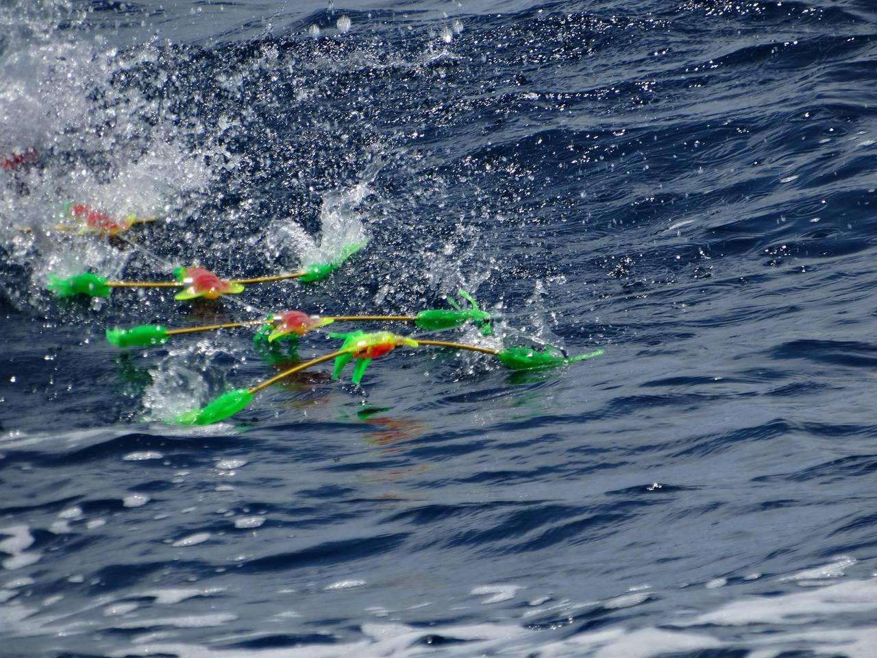 Squidnation Billfish Edition Flippy Floppy Pukula Series Daisy Chain -Lumo Green